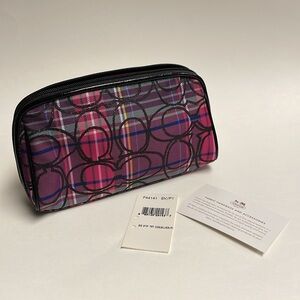 COACH PLAID MAKEUP BAG F44141 NWT